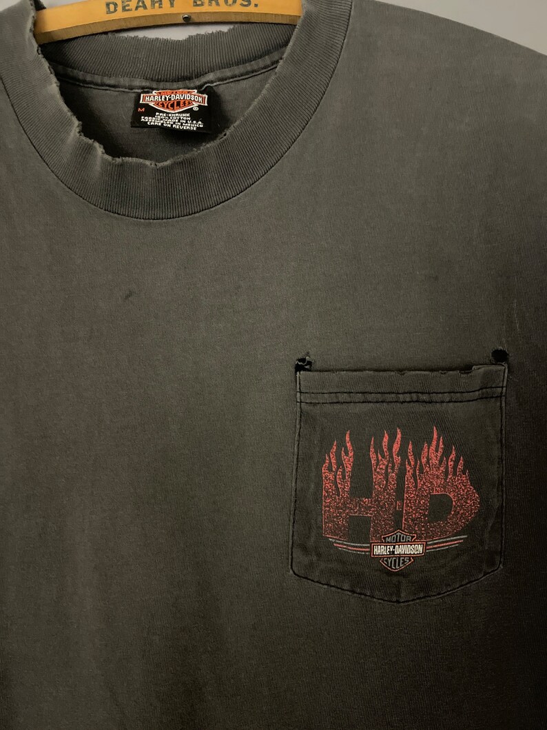 Harley-Davidson Motorcycle T-Shirt, Made in USA, Men's XXL (approx.) cotton black type Vintage Second Hand