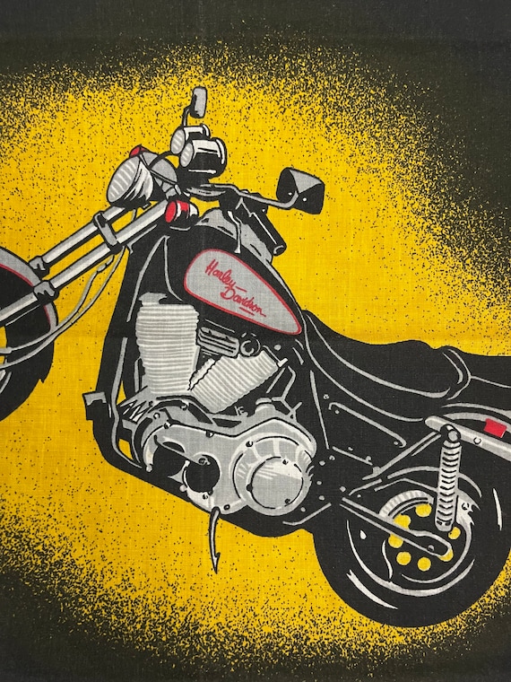 Vintage Harley Davidson Motorcycle Bandana 50/50 … - image 2