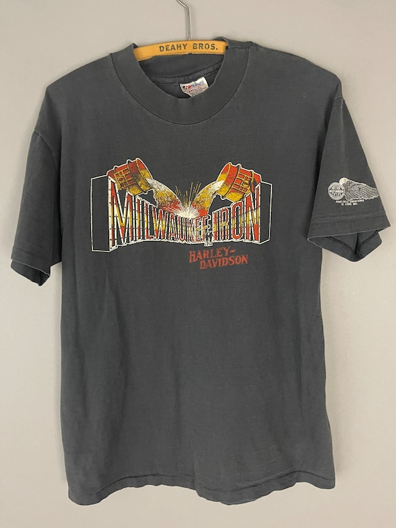 ★HARLEY-DAVIDSON COLLECTIONS★PIGMENT ICONIC TEE Harley Davidson Terry Crop Tee Coal Pigment – blueandcream