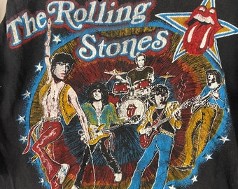 Rolling Stones 1981 Tour Concert T-shirt, Raglan Faded Shirt Rolling Stones 1981 Tour Concert T-shirt, Raglan Faded Shirt