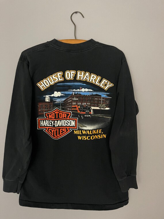 Harley Davidson vintage pullover, long sleeve T-s… - image 2
