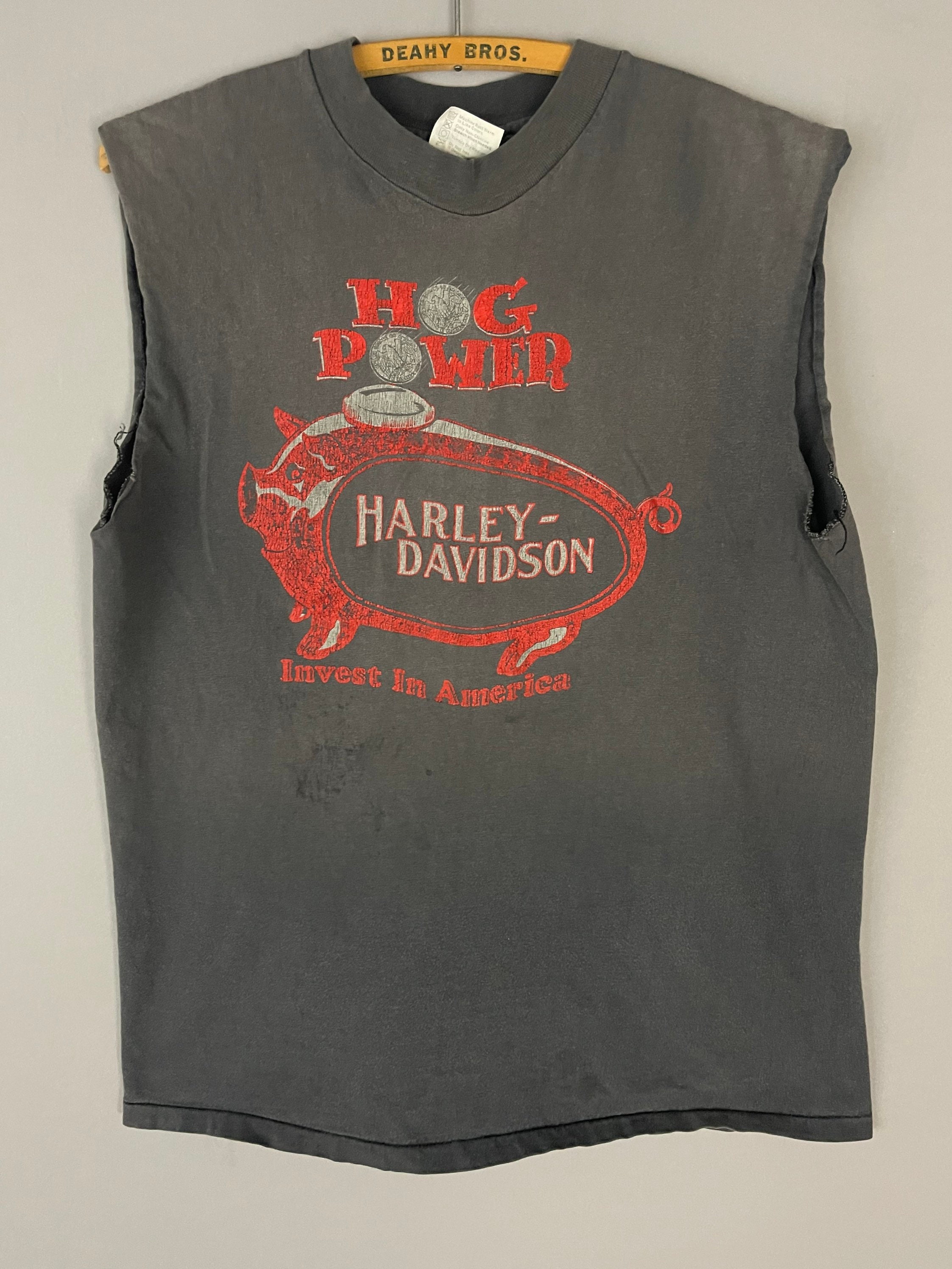 Vintage Harley Davidson Motorcycle Tank Top, Muscle Tee “hog Power