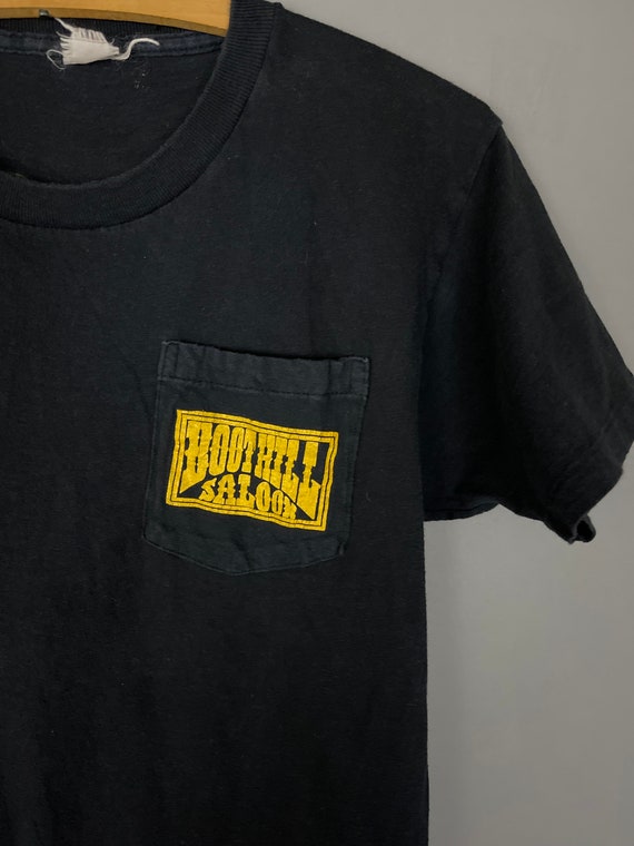 Vintage biker T-shirt Boothill Saloon 1986 pocket… - image 2
