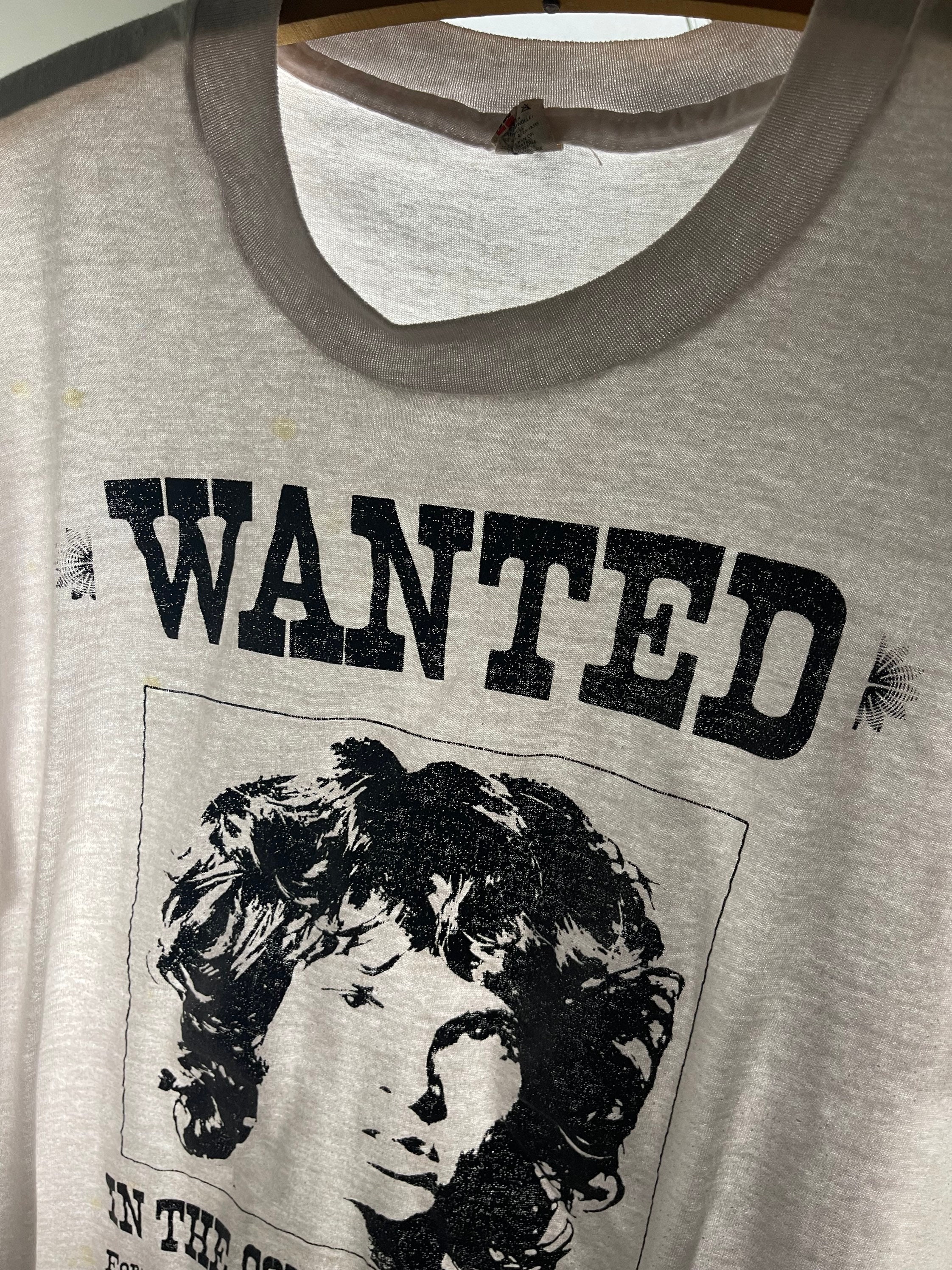 希少Jim Morrison Tシャツ　WANTED XL ビンテージ Vintage RARE Jim Morrison the Doors T-shirt “wanted” Arrest