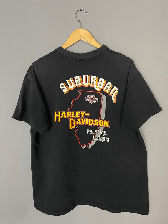 90s Vintage Harley Davidson Motorcycle T-shirt, S… - image 2