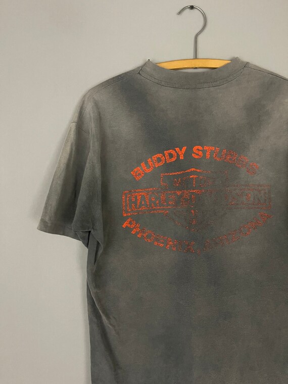 Harley Davidson Vintage T-Shirt distressed paper … - image 3