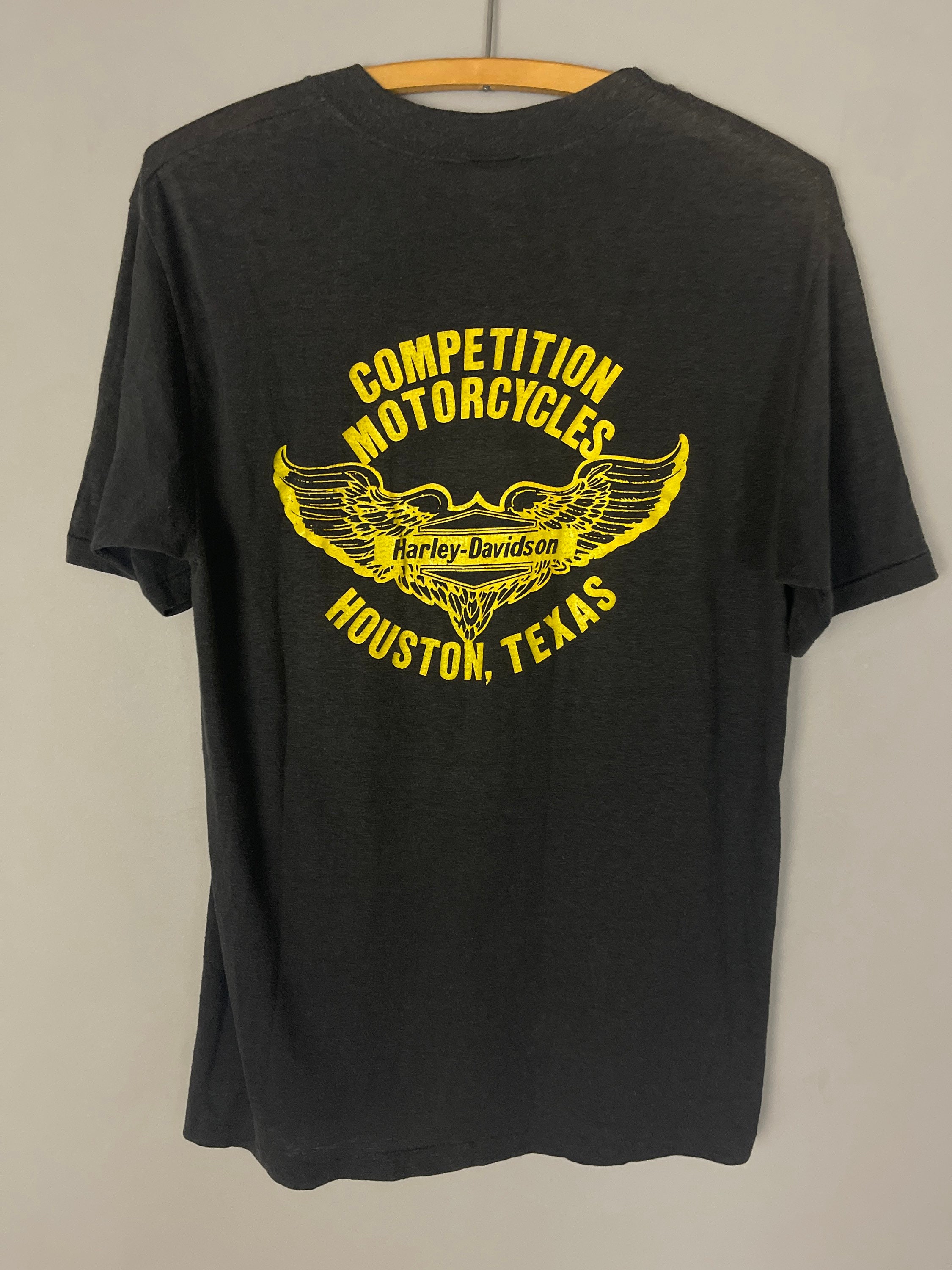 Vintage Harley Davidson Motorcycle T-shirt Houston, Texas Panhead