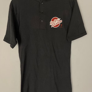 Vintage Harley Davidson motorcycle Henley tee distressed, ribbed raglan shirt, button down, 80s biker sweatshirt RARE Harley pullover 1988