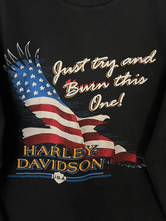 Harley Davidson vintage pullover, long sleeve T-s… - image 3