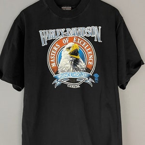 Vintage Harley Davidson T-shirt Masters of Excellence Since 1903 Bald Eagle, HDOLP, ribbed neck/collar Canada