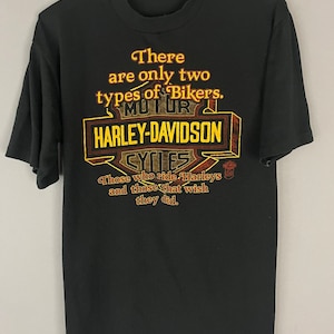 Koszulka motocyklowa Harley Davidson Vintage, „Tylko dla motocyklistów” Rzadka koszulka z grafiką, bardzo miękka, cienka, logo na tarczy baru, motocyklista Harley, lata 80.