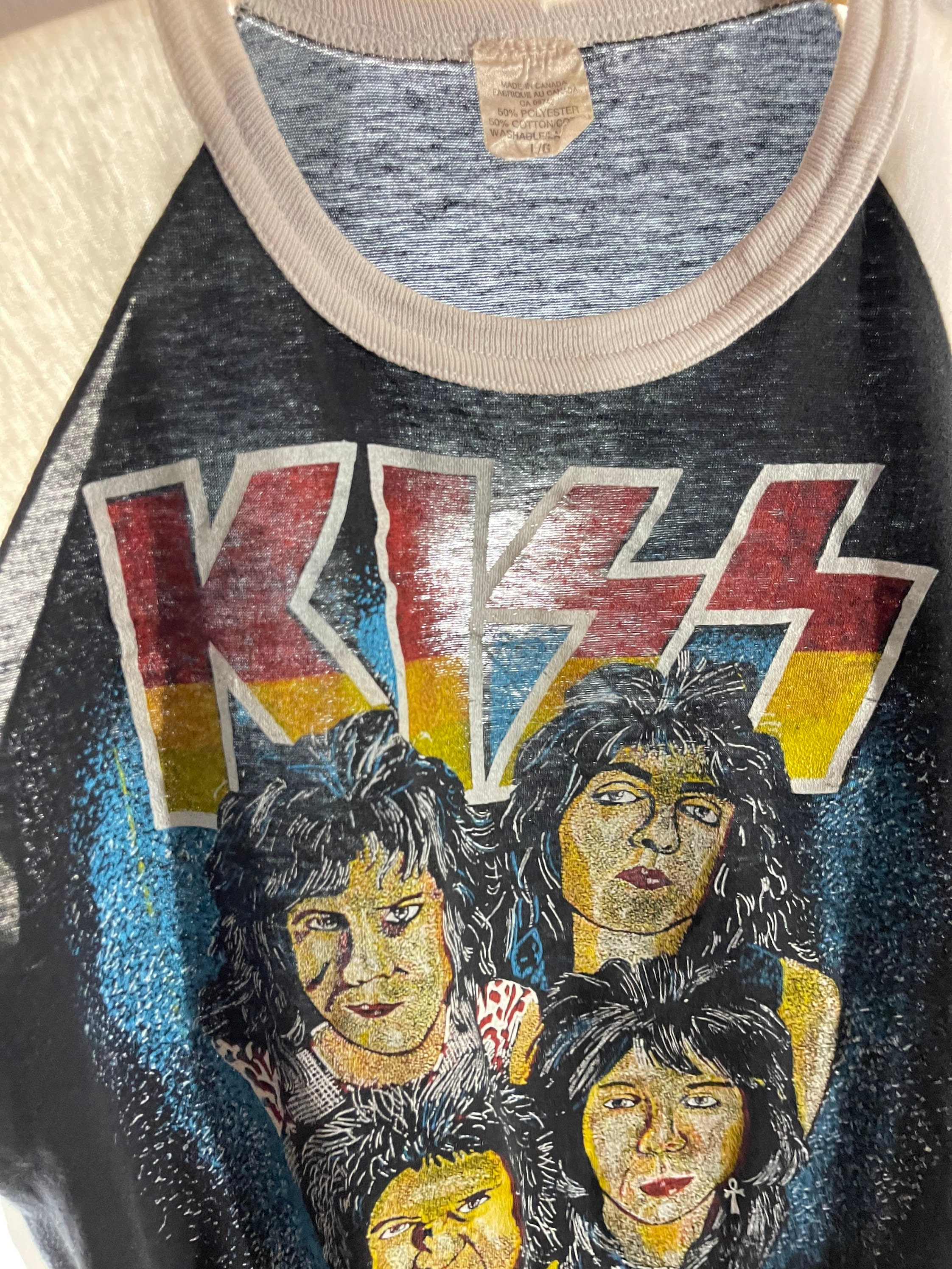 80's RARE Deadstock KISS T-shirt Concert Bootleg Parking Lot
