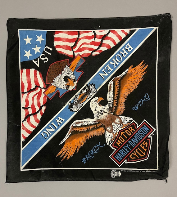 Vintage Harley Davidson Motorcycle Bandana 50/50 Soft Fabric