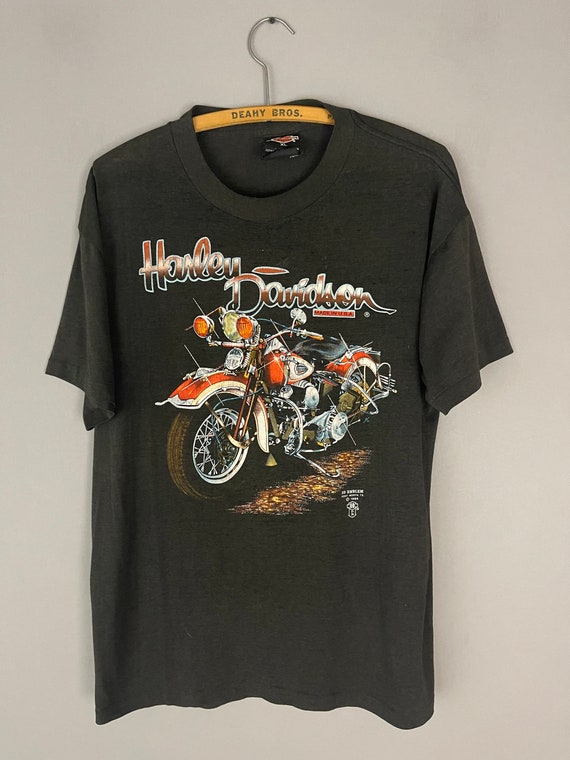Vintage Harley Davidson Motorcycle T-shirt Distressed Paper | Etsy