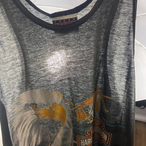 Vintage Harley Davidson 80’s tank top, racerback, 50/50 PAPERTHIN “best of the breed” 1988 biker speed limit Eagle worn, Beat to hell tshirt shops