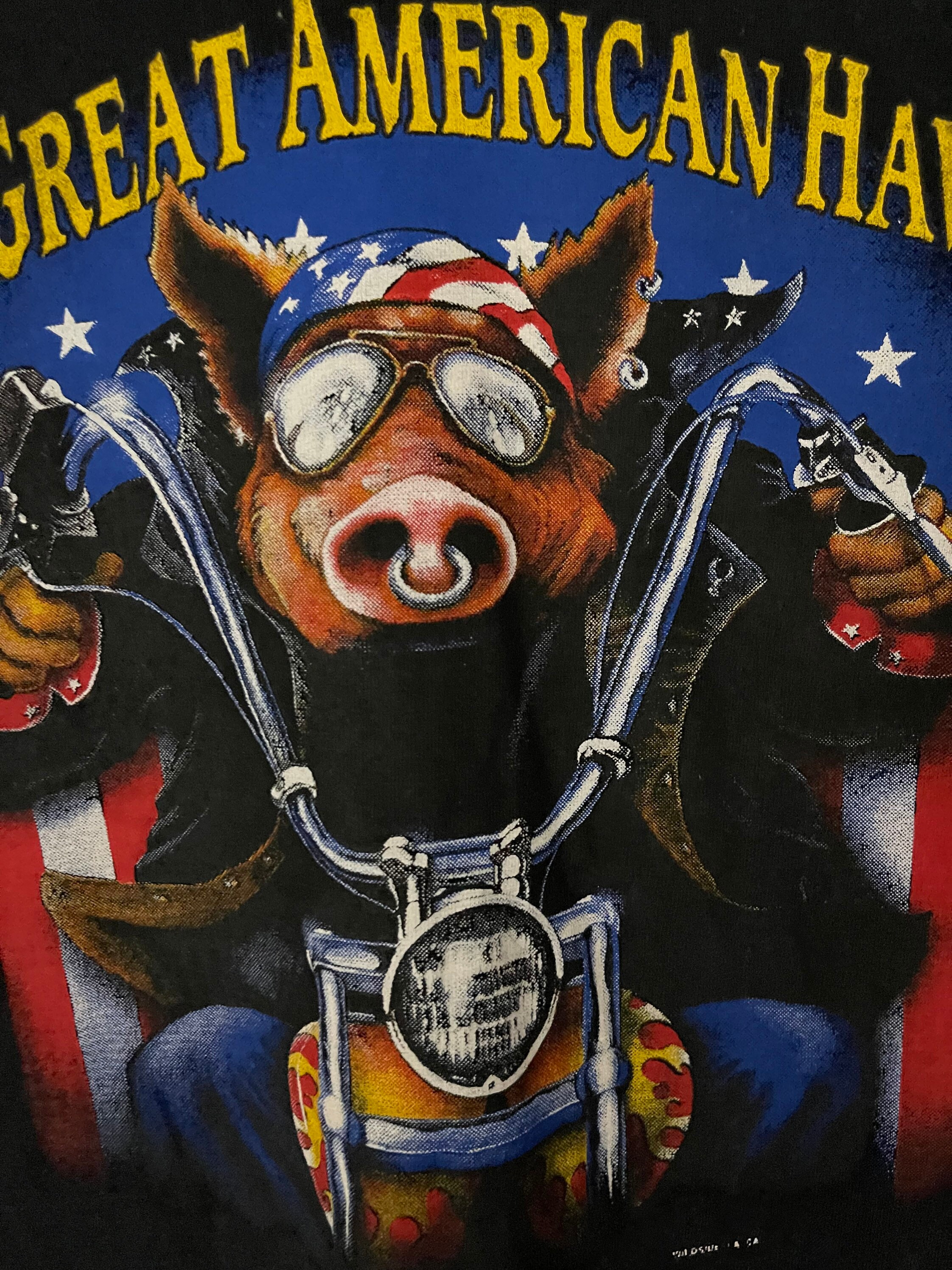 90's Harley-Davidson シャツ American Hawg Vintage Harley Davidson Motorcycle T-shirt Mens XL Rare Graphic