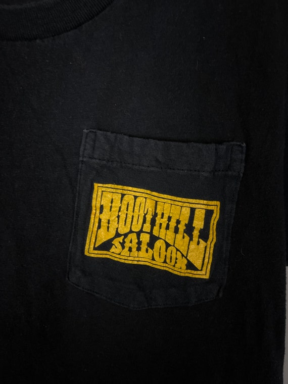 Vintage biker T-shirt Boothill Saloon 1986 pocket… - image 3