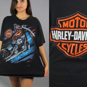Harley Davidson Vintage T-shirt Tshirt HARLEY tee 90s graphic shirt RARE logo Black Harley Shirt Motorcycle Biker &quot;That Sweet Sound&quot; XL