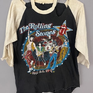 Rolling Stones 1981 Tour concert T-shirt, raglan Faded Shirt, original print 3/4 Sleeve Rock n’ Roll distressed, beat to hell Tee! Rare!