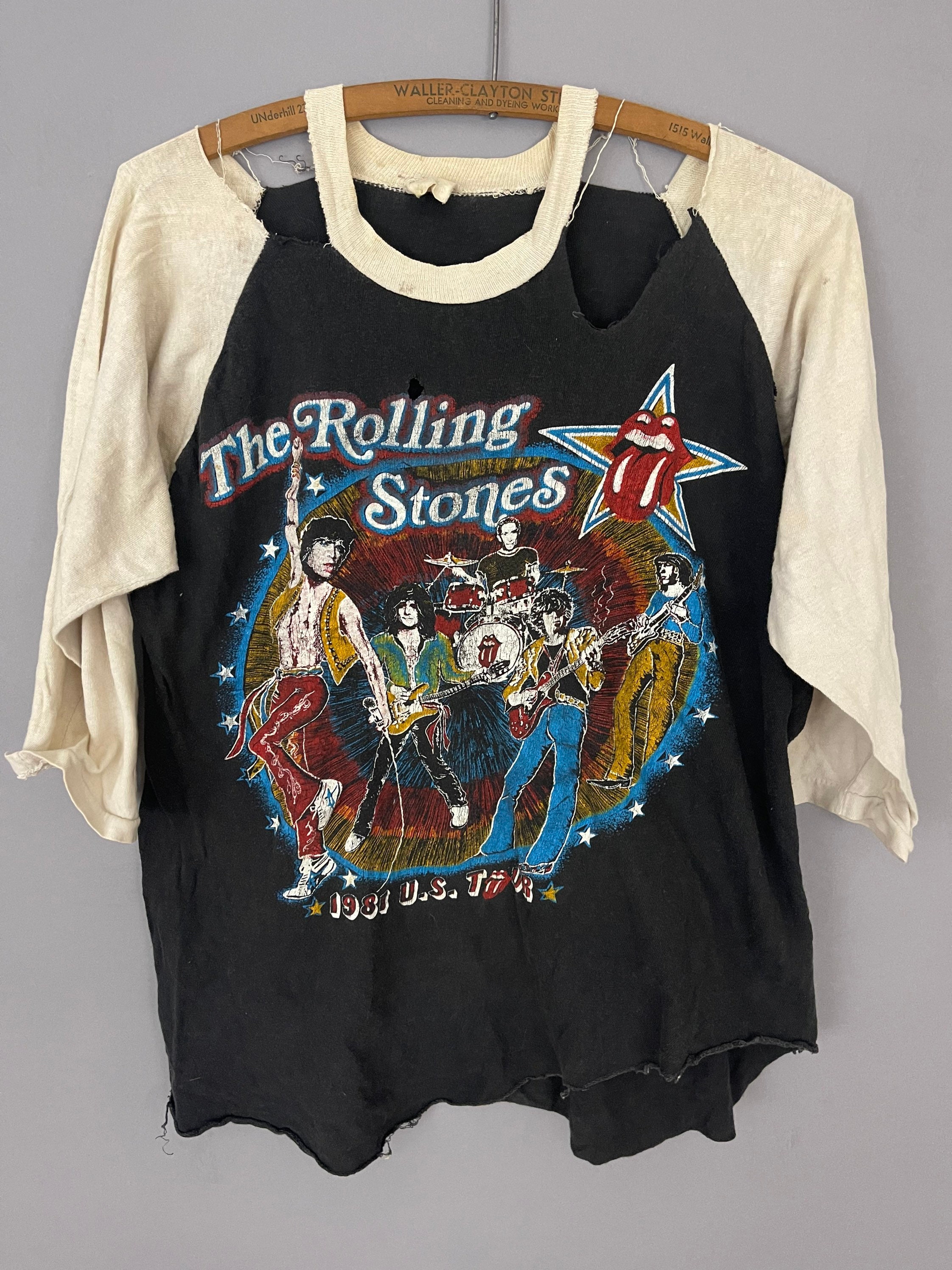Rolling Stones 1981 Tour Concert T-shirt, Raglan Faded Shirt Rolling Stones 1981 Tour Concert T-shirt, Raglan Faded Shirt