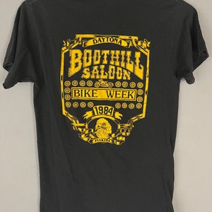 Boothill Saloon Pocket Tee, Vintage Biker Motorcycle T-shirt 1984
