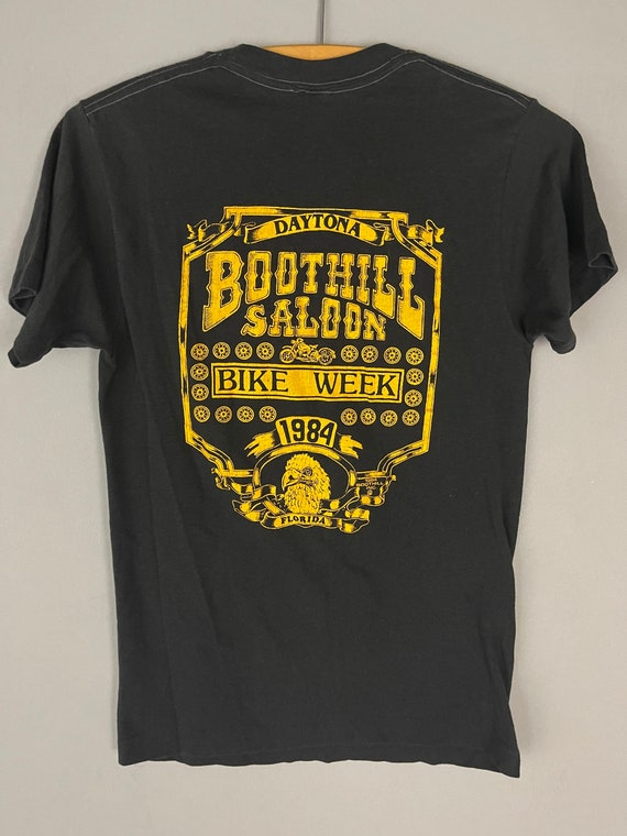 Boothill Saloon Pocket Tee, Vintage Biker Motorcycle T-shirt 1984
