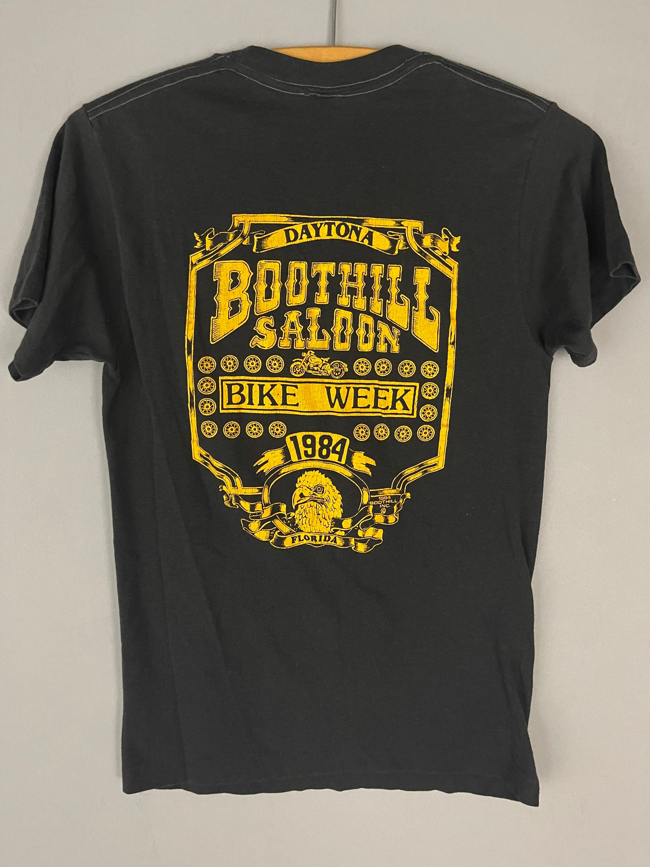 Boothill Saloon Pocket Tee, Vintage Biker Motorcycle T-shirt 1984