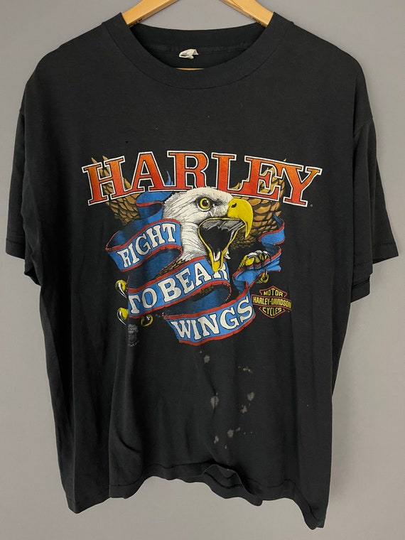 Vintage Harley Davidson T-shirt Funwear Super Distressed, Paper 
