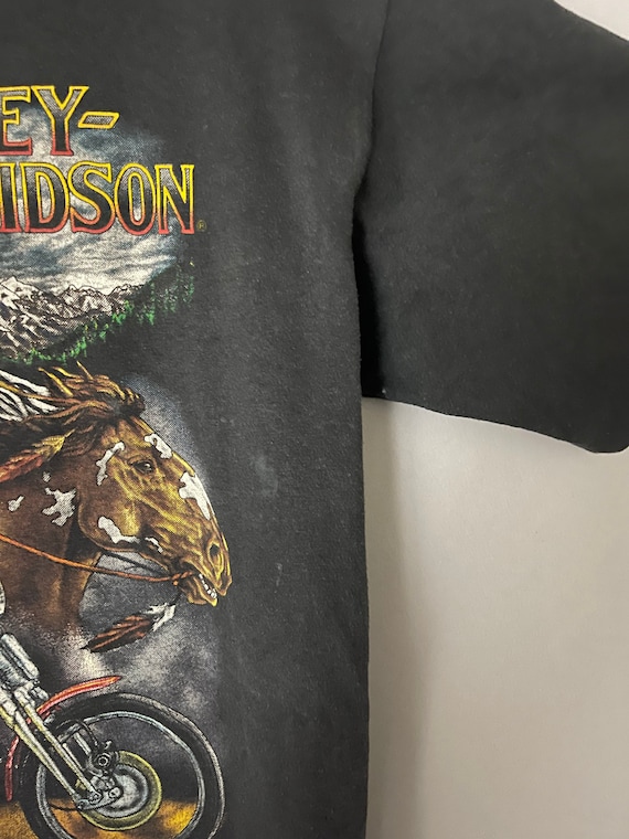 Harley Davidson Vintage T-shirt, 90s Native American Horses
