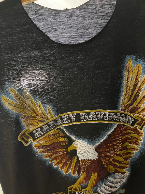 Vintage Harley Davidson Motorcycle T-shirt, Tank Top, Eagle Cut