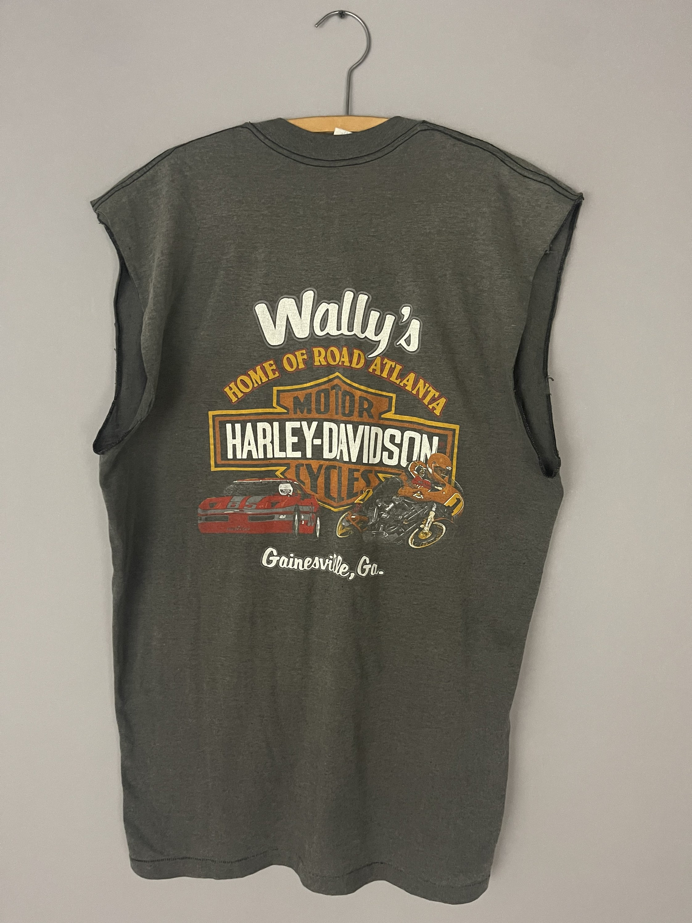 Vintage Harley Davidson Motorcycle Sleeveless T-shirt Cut off 50 