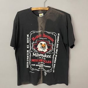 Vintage Harley Davidson motorcycle T-shirt RARE, HDOLP 80s Thin Shirt graphic hard to find 100 Proof For Serious Riders Only 50/50 tee