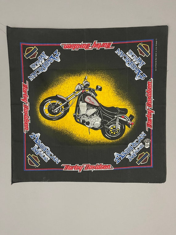 Vintage Harley Davidson Motorcycle Bandana 50/50 … - image 1