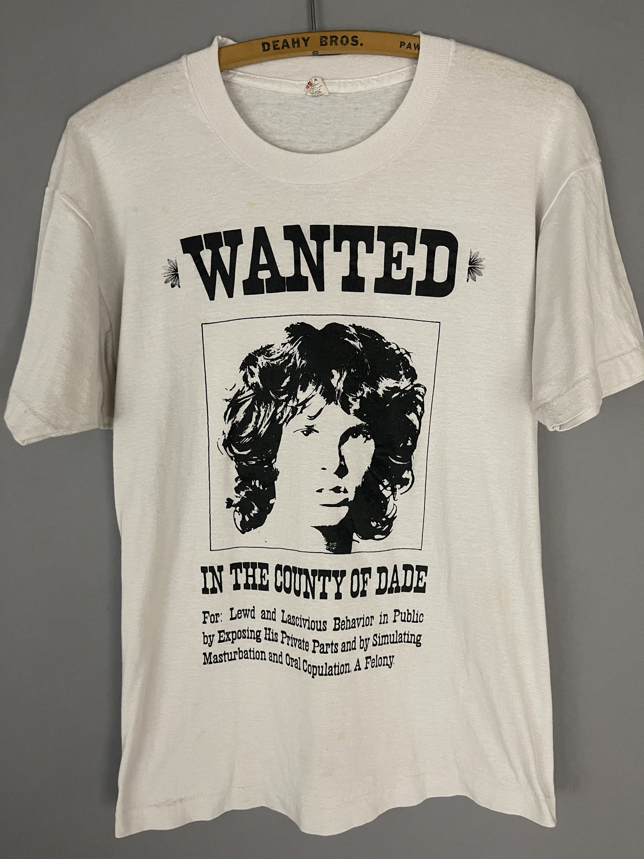 希少Jim Morrison Tシャツ　WANTED XL ビンテージ Vintage RARE Jim Morrison the Doors T-shirt “wanted” Arrest