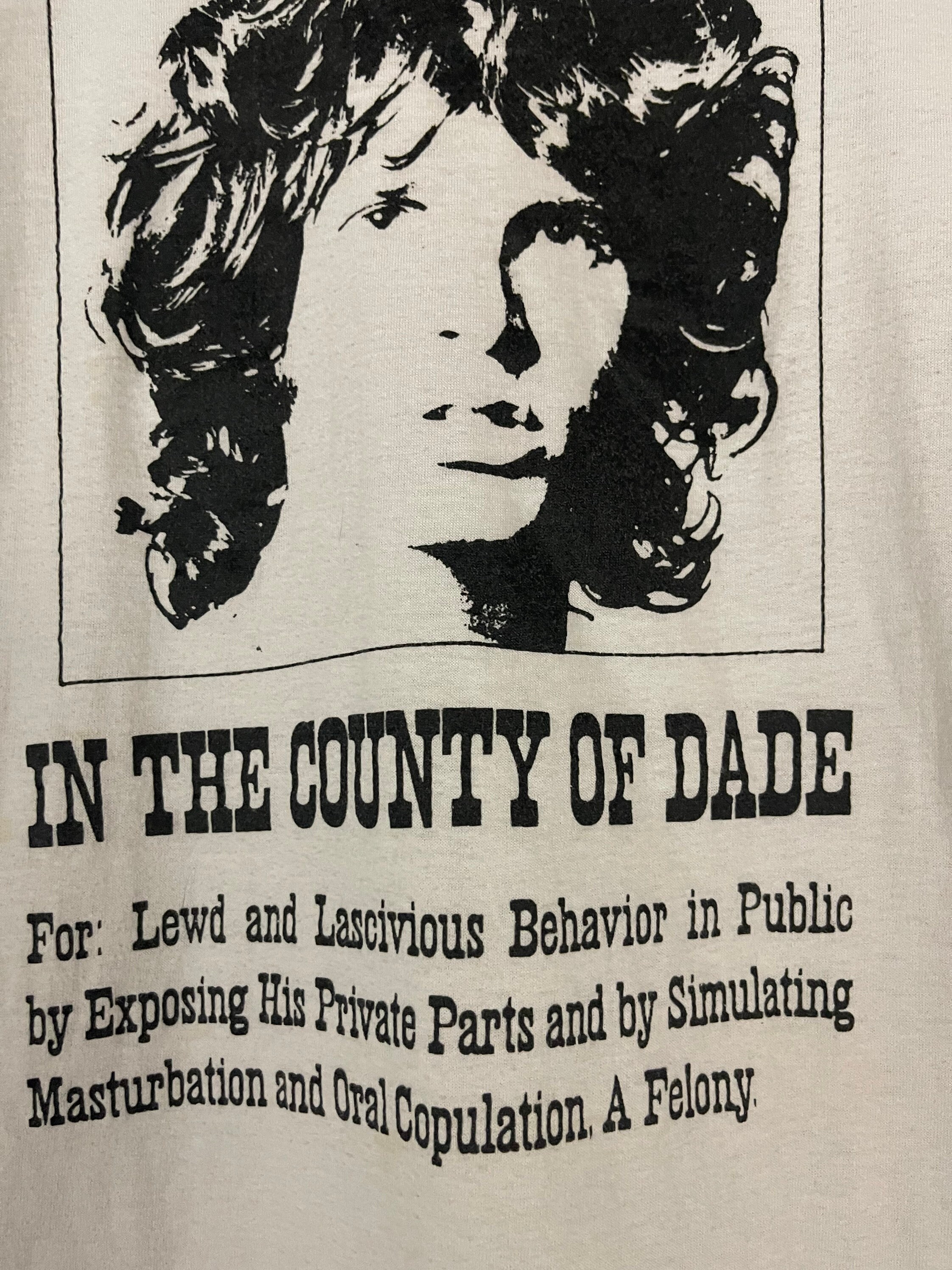 Vintage RARE Jim Morrison the Doors T-shirt “wanted” Arrest