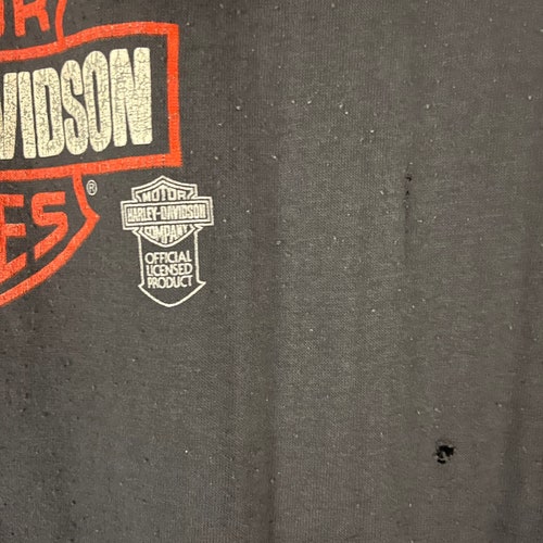 Harley Davidson vintage T-shirt/tee Freedom Stars and Eagle Motorcycle shops Funwear shirt, distressed burnout HARLEY logo