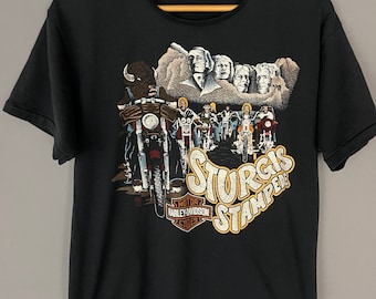 Vintage 2001 Sturgis Rally T-shirt – Embroidered Biker Tee, Medium