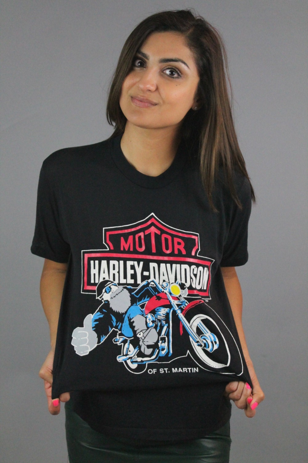 Harley Davidson Vintage T-shirt Harley Tee Soft Thin 90s Shirt
