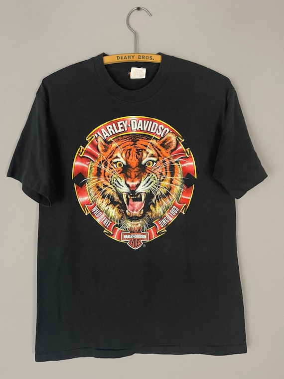 Vintage Harley Davidson Motorcycle T-shirt “wild and Free” Vintage