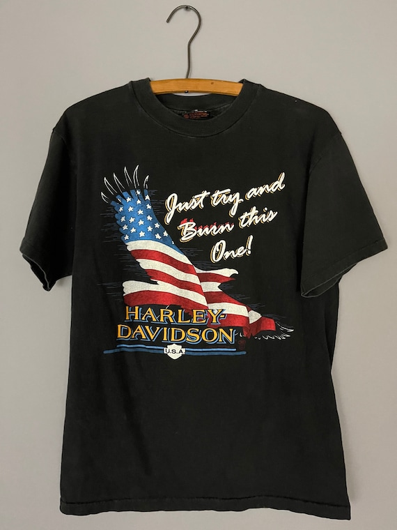 Vintage Harley Davidson T-shirt Patriotic, American Flag, Daytona 