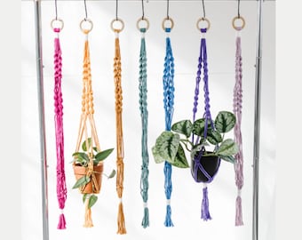 Handmade Macrame Plant Hanger - Eco-Friendly Materials (30in. length)