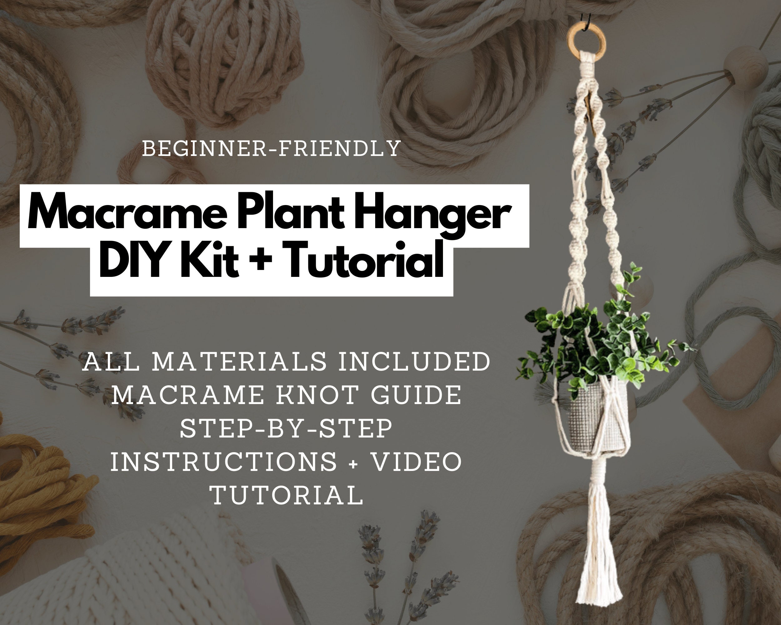 Macrame Plant Hanger DIY Kit and Tutorial - Etsy