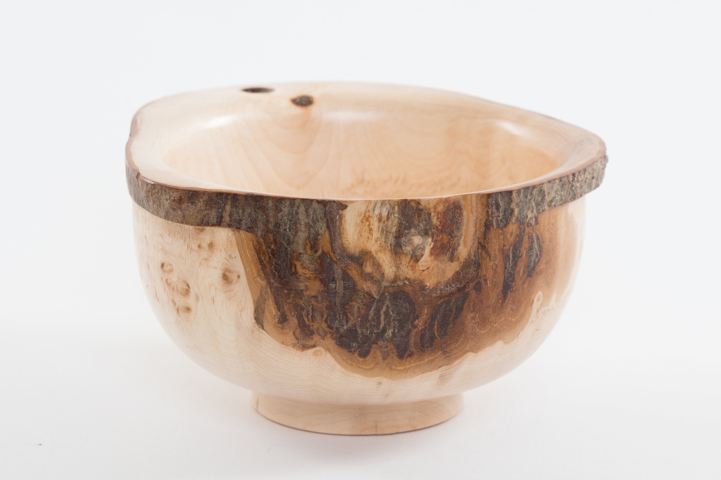 Birch bowl with a raw bark edge Hand turned Etsy