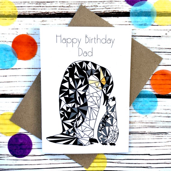 Happy Birthday Dad Penguin And Chick Fun Handmade Greetings Etsy Happy Birthday Dad Penguin And Chick Fun Handmade Greetings Etsy