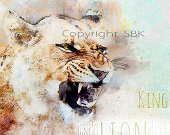 LION  8xC.U. Papers Commercial Use or personal use ok Lion theme papers 300 DPI quality