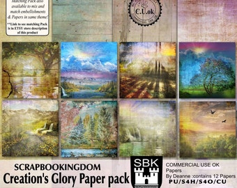 Creation's Glory Paper pack Commercial use or personal use ok Nature scenic digital scrapbooking Papers