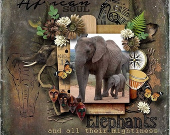 African Digital Scrapbook Kit : AFRICA UNLEASHED - Digital scrapbooking can be a creative and fun way to keep memories and make new ones!