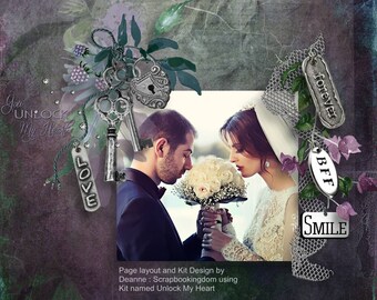 Unlock My Heart - gorgeous collection of ornate padlocks and keys for your collection 16 papers and a very big stash of 78 embellishments