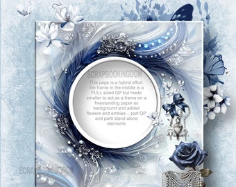 Marine Blue  KIT 6 QP's ready to go .  Standalone Papers and emb. hybrid project preset and make your own. tweak colors to suit wedding pics