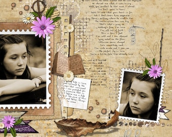 Digital Scrapbooking  Kit  "TORN and TATTERED  Shabby, Grungy For use in Scrapbooking, Card making , paper crafts, website design,